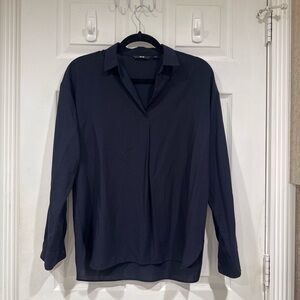 Uniqlo Navy Long Sleeve Blouse